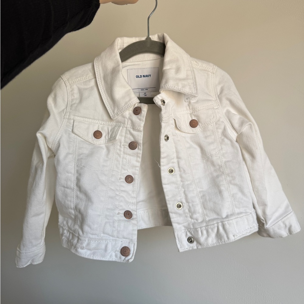Toddler White Denim Jacket